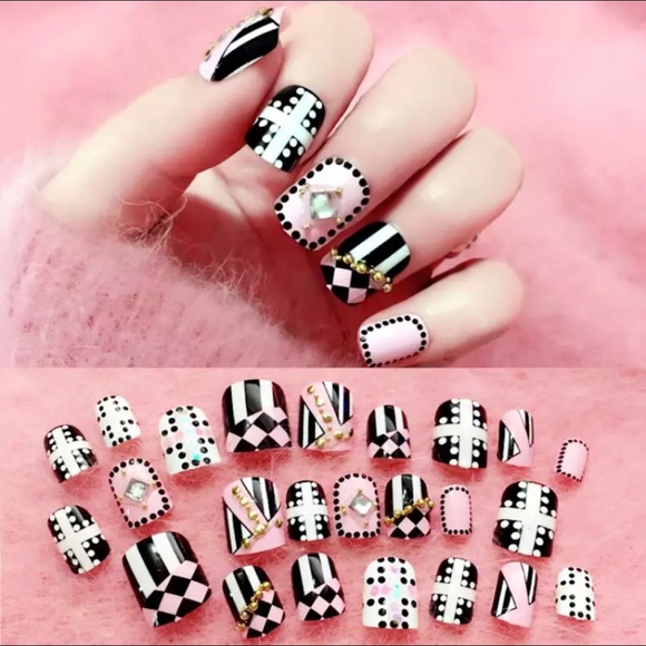 Other - •I See in Black & White• Custom Designer Nails